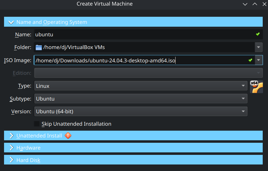 virtualbox setting 1